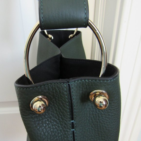 Strathberry Lana Midi Bucket Bag Bottle Green Never Used - Picture 4 of 10